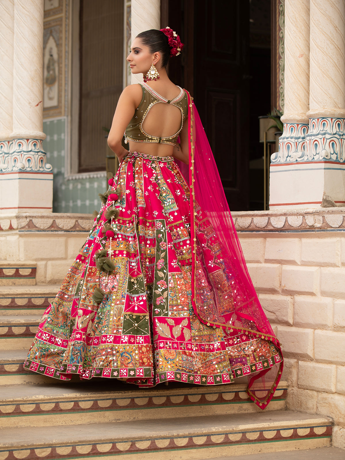 MyFashion -KLS-1488 Designer Multi Silk Lehenga With Mirror