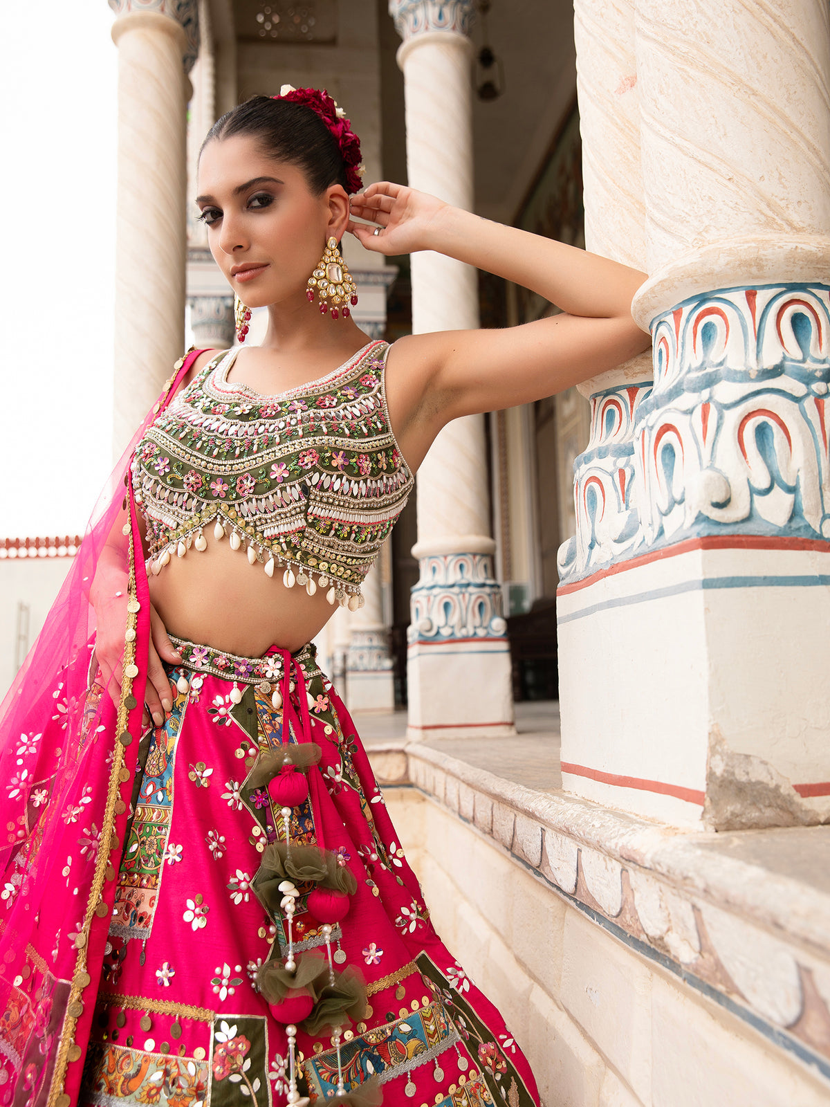 MyFashion -KLS-1488 Designer Multi Silk Lehenga With Mirror