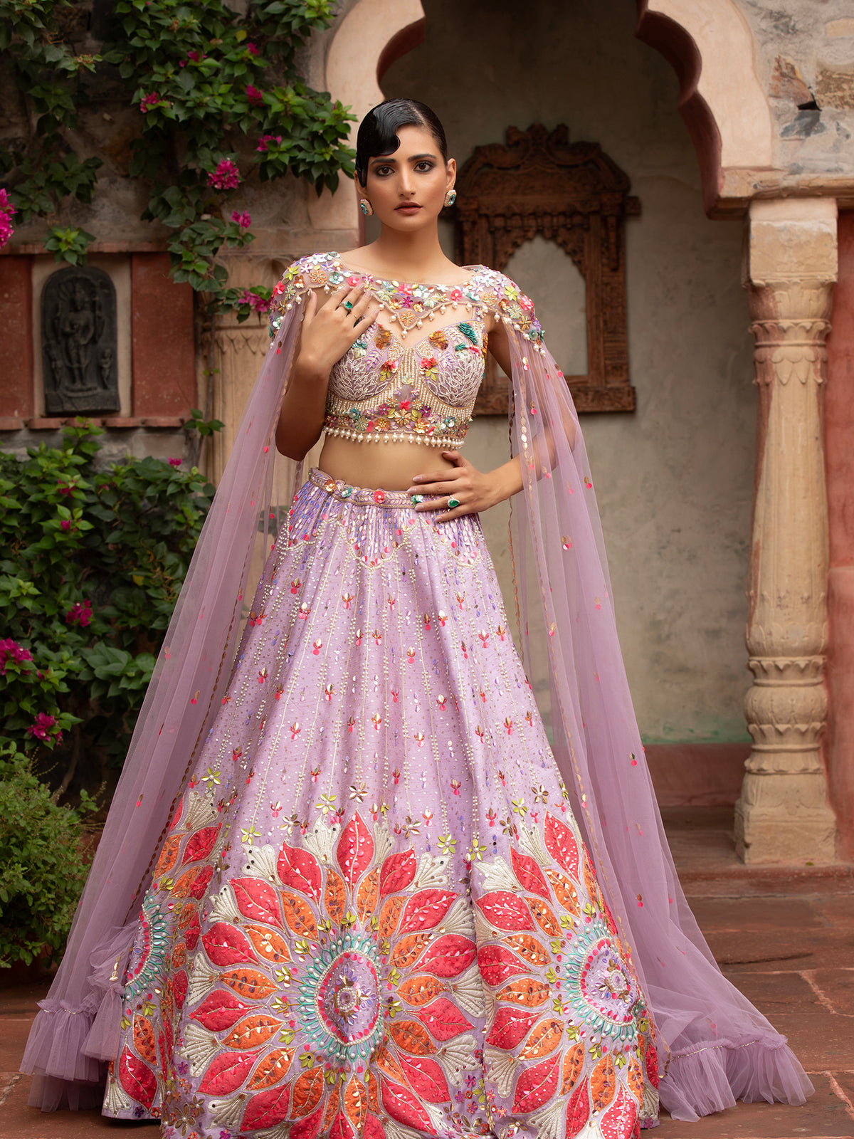 MyFashion -KLS-1499 Light Lavender Silk Lehenga With Applique