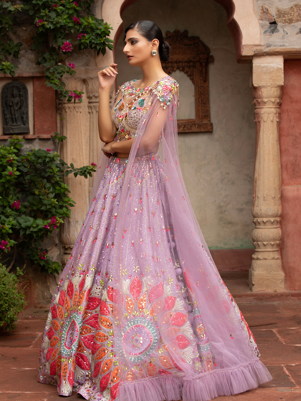 MyFashion -KLS-1499 Light Lavender Silk Lehenga With Applique