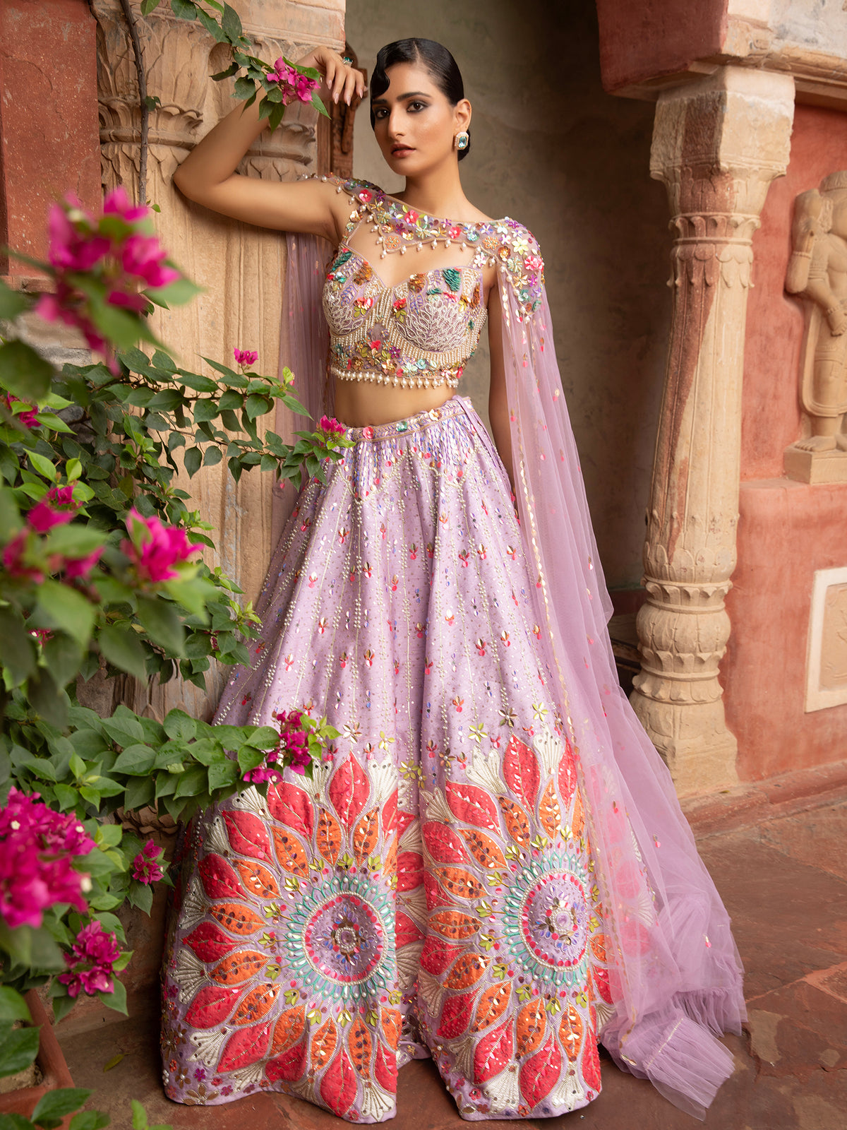 MyFashion -KLS-1499 Light Lavender Silk Lehenga With Applique