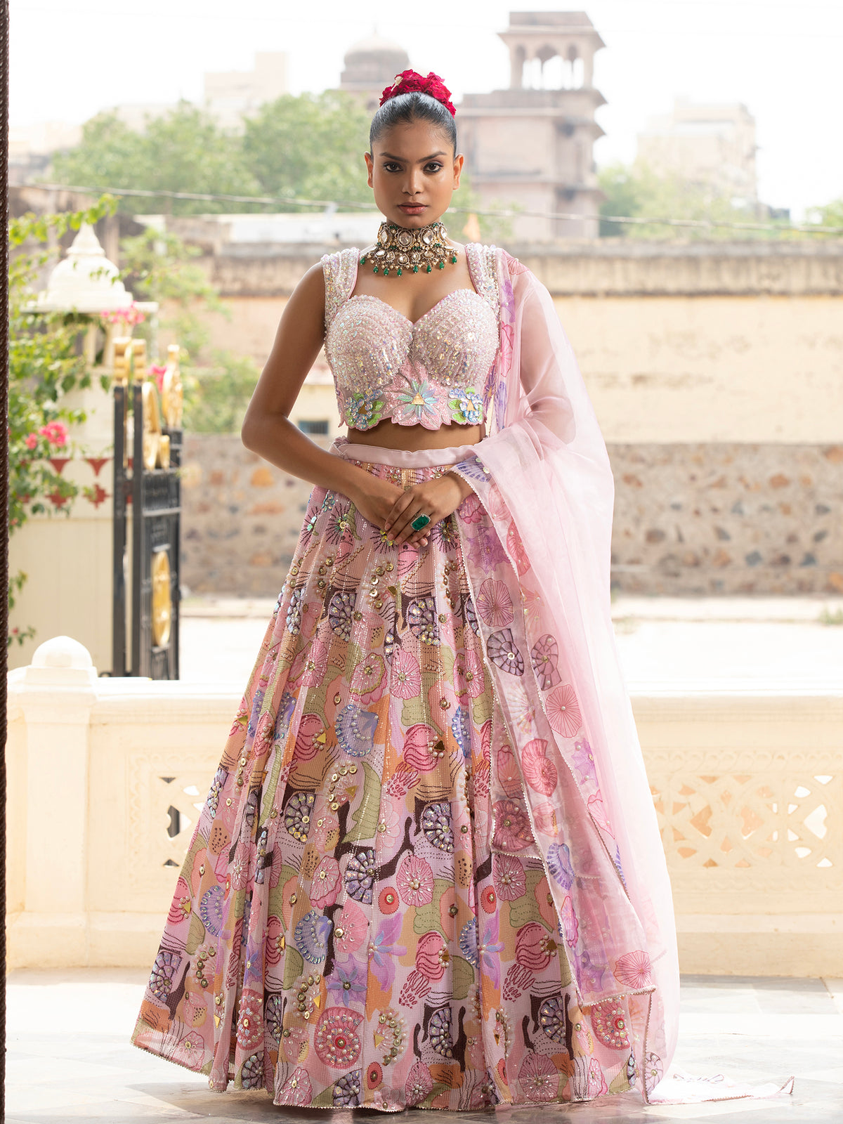 MyFashion -KLS-1487 Silk Multicolor Lehenga With Bead
