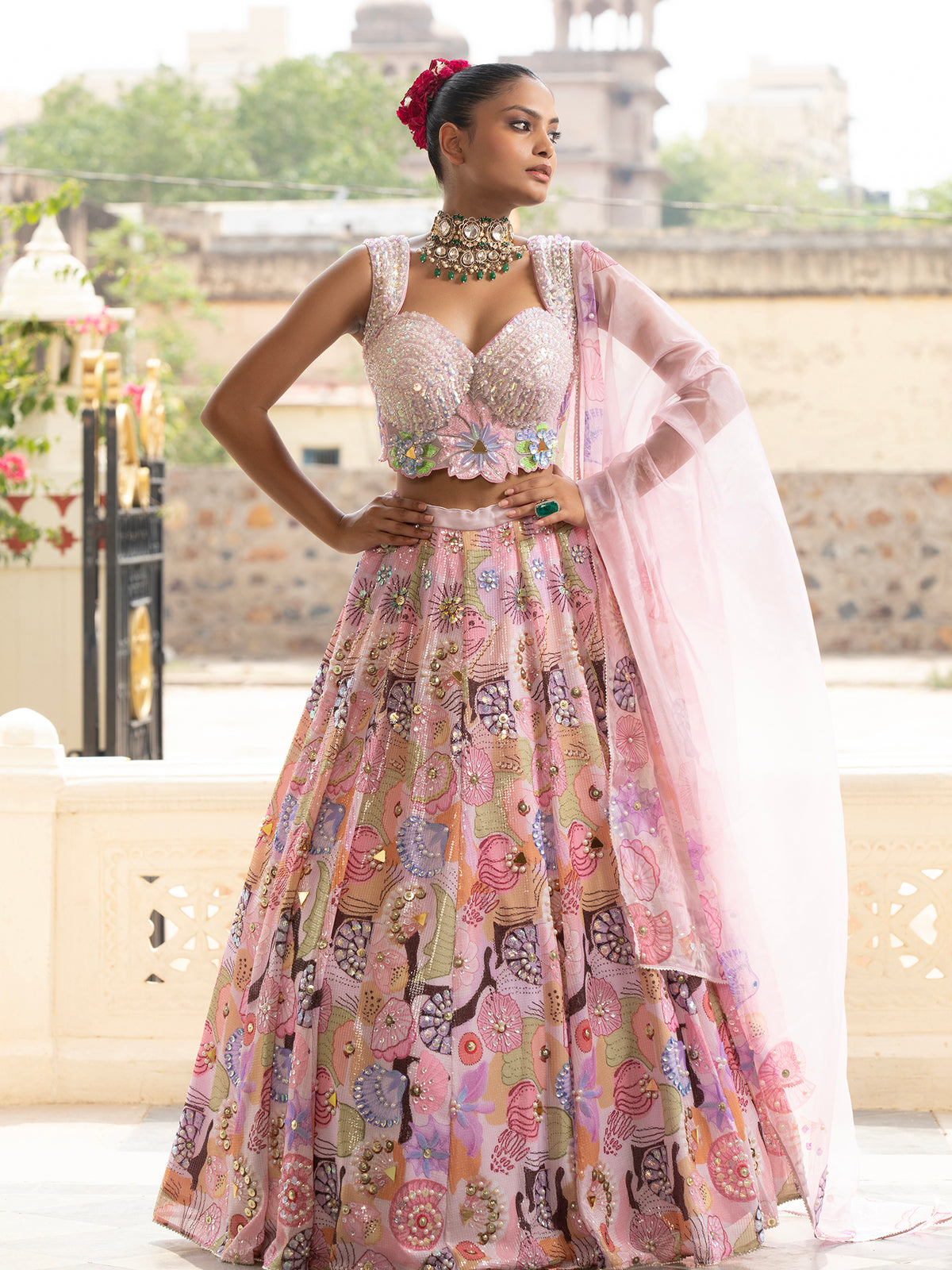 MyFashion -KLS-1487 Silk Multicolor Lehenga With Bead