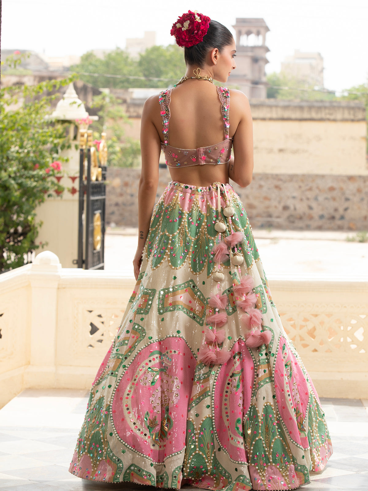 MyFashion -KLS-1492 Vibrant Multi-Color Silk Lehenga With Artistic Applique Work