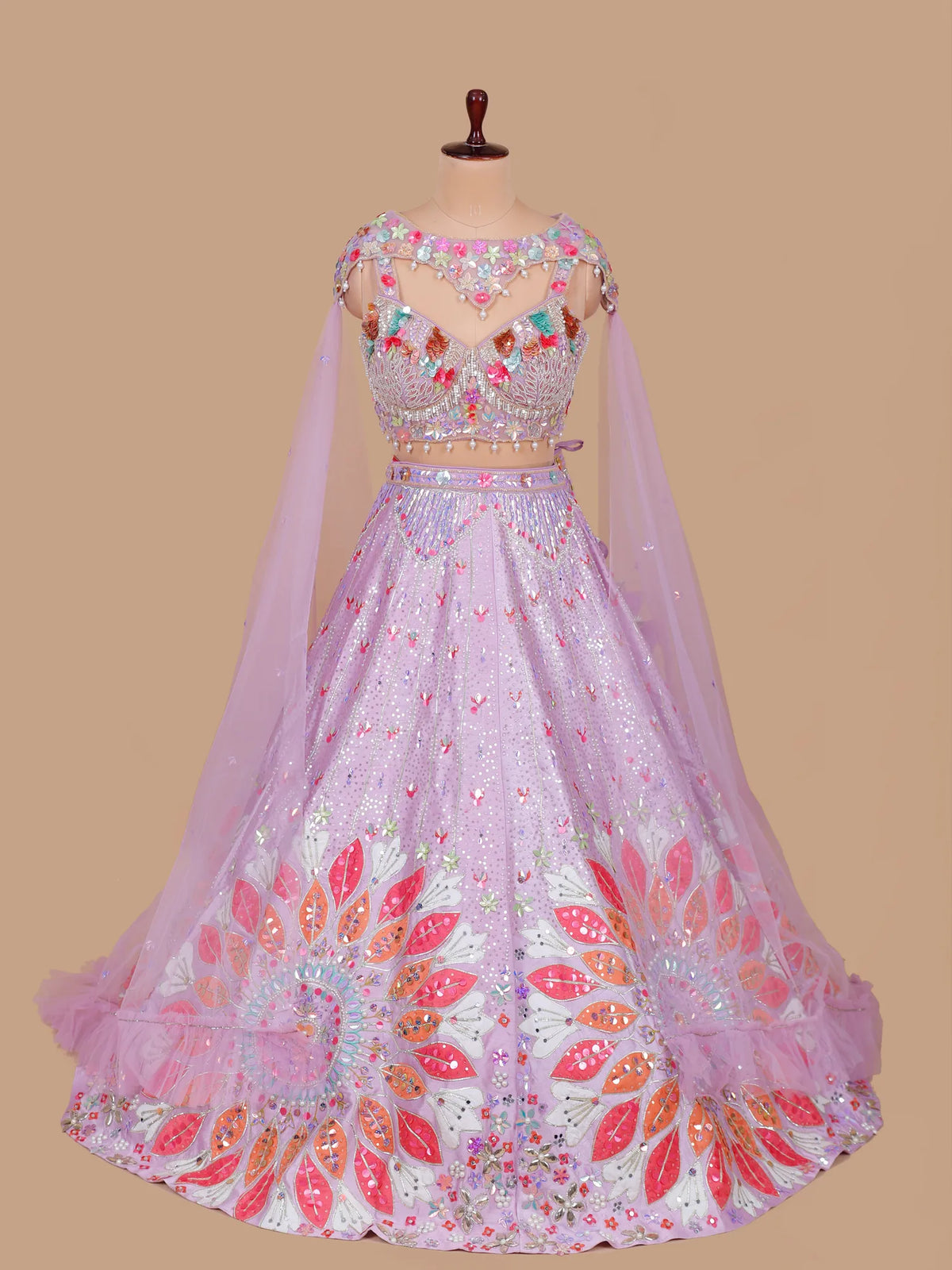 MyFashion KLS-2671 Silk Aplique Pearl Embellished Lehenga
