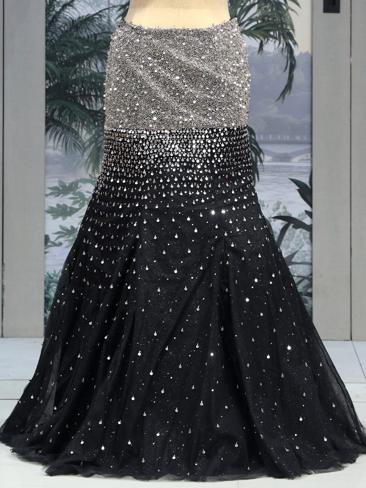 MyFashion KLS-2034 Black Silver Lehenga with Sequence & Thread