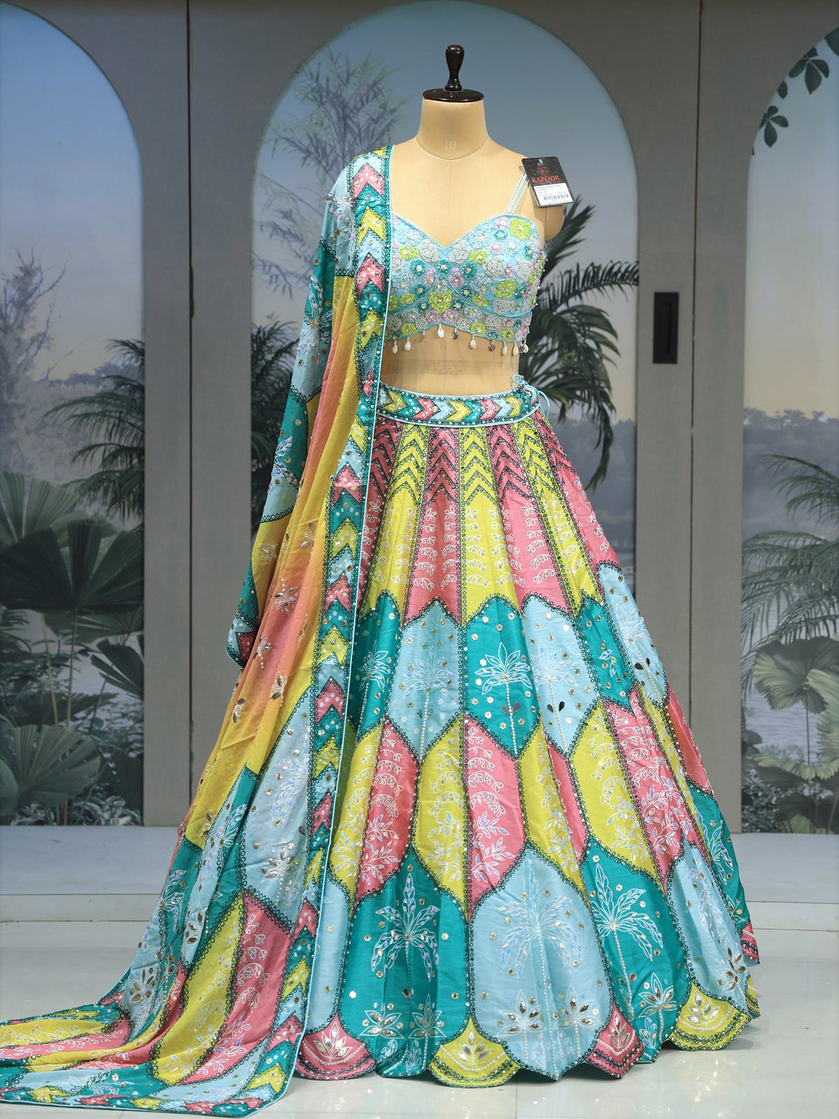 MyFashion KLS-2035 Multi Silk Lehenga with Beads & Mirror Sequence
