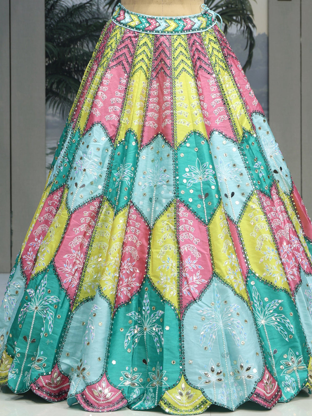 MyFashion KLS-2035 Multi Silk Lehenga with Beads & Mirror Sequence