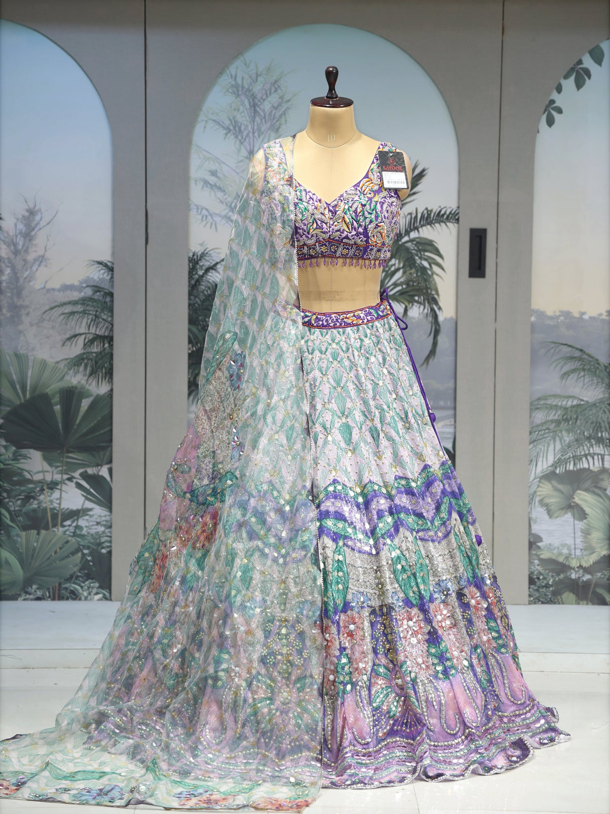 MyFashion KLS-2039 Multi Lehenga with Handcrafted Mirror & Sequence