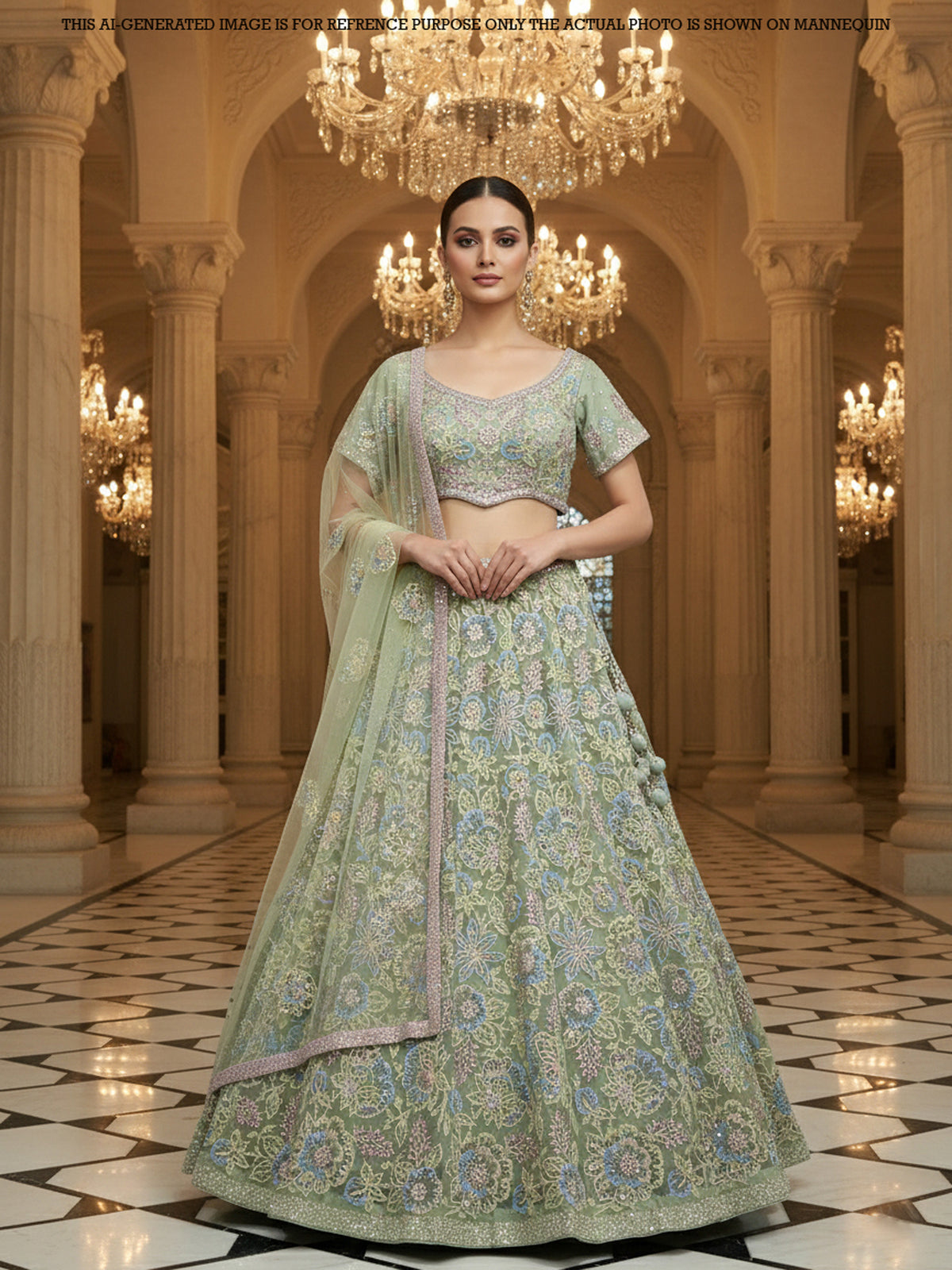 MyFashion KLS-2041 Ming Green Lehenga Pastel Grace Meets Royal Sparkle