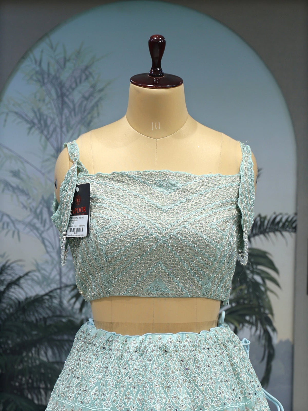 MyFashion KLS-2045 Crystal Aqua Lehenga Gentle and Grand Detailing