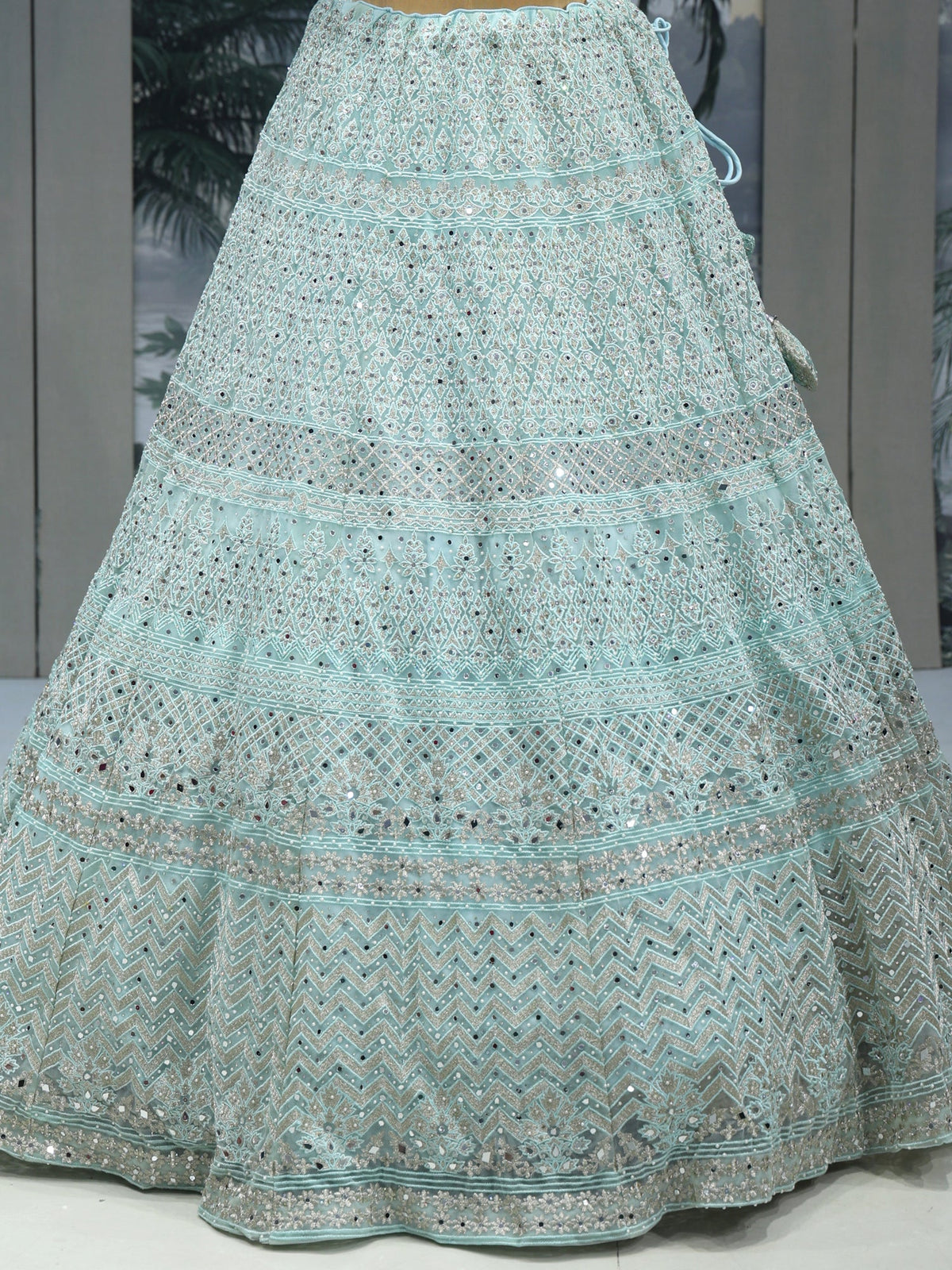 MyFashion KLS-2045 Crystal Aqua Lehenga Gentle and Grand Detailing