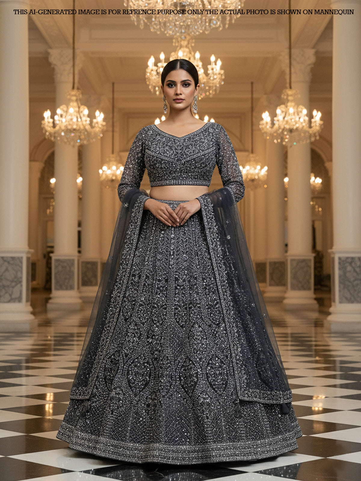 MyFashion KLS-2047 Obsidian Charm Lehenga Beauty of Black