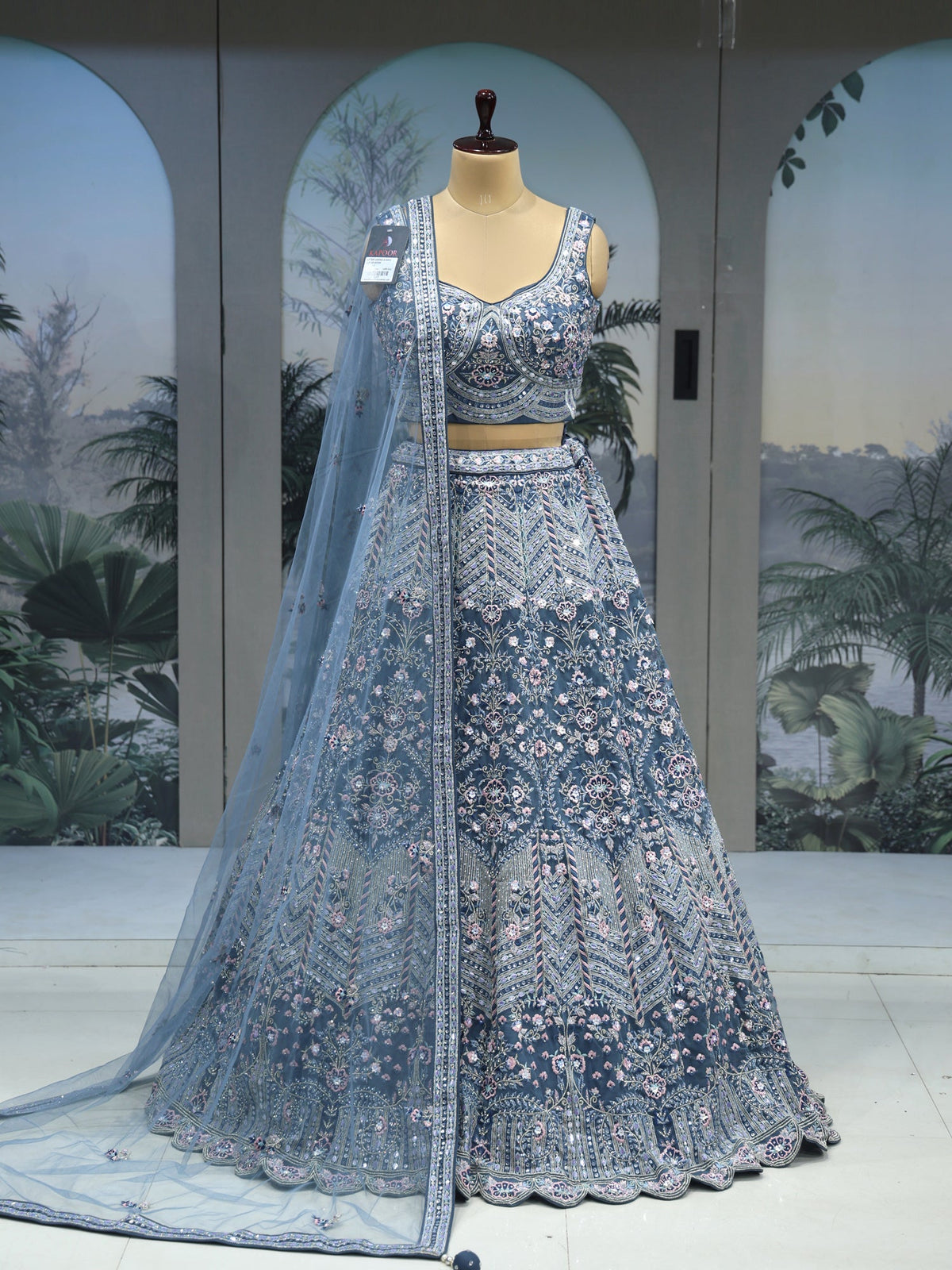 MyFashion KLS-2048 Blue Lehenga with Royal Sequence Elegance