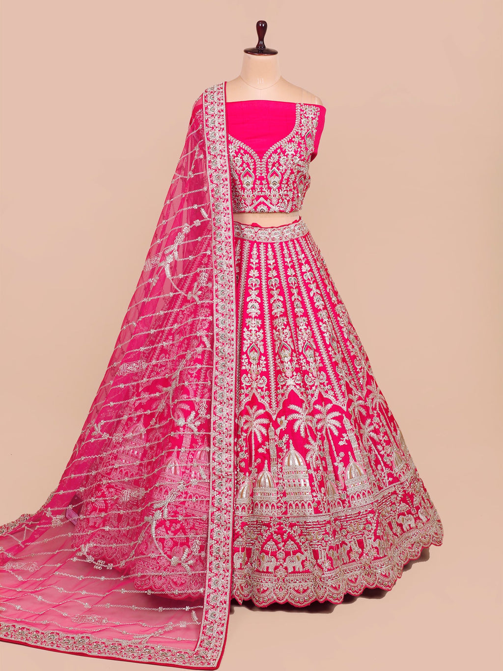 MyFashion KLS-2058 Majestic Pink Silk Lehenga With Diamond Thread Detailing