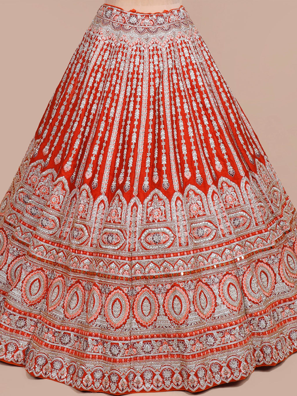 MyFashion KLS-2060 Marigold Silk Lehenga With Fine Stitch & Crystal