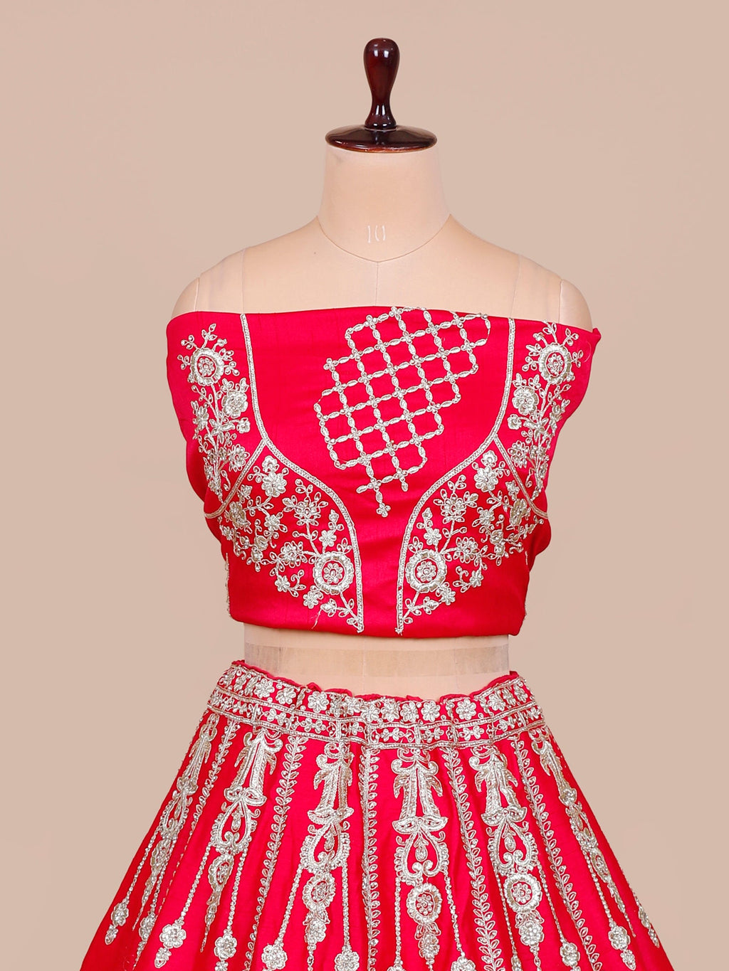 MyFashion KLS-2062 Threaded Rust Silk Lehenga With Handwork