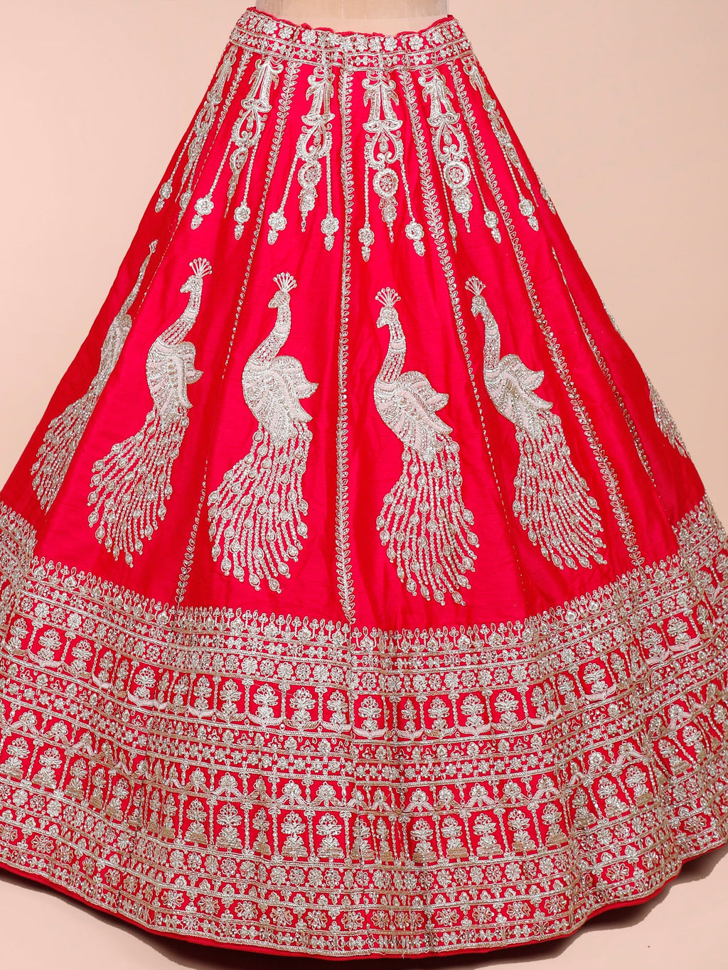 MyFashion KLS-2062 Threaded Rust Silk Lehenga With Handwork