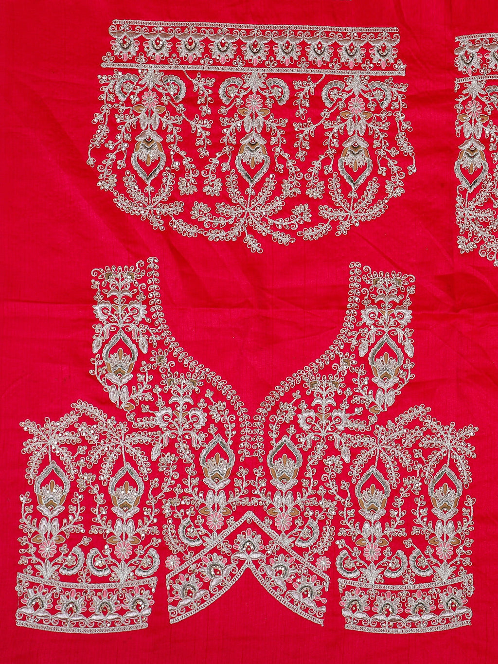 MyFashion KLS-2063 Regal Red Silk Jarkan Embellished Lehenga