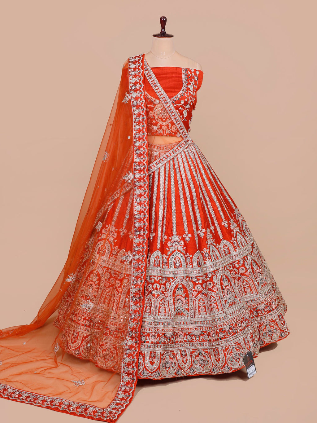 MyFashion KLS-2064 Saffron Radiance Silk Lehenga With Jarkan Detailing