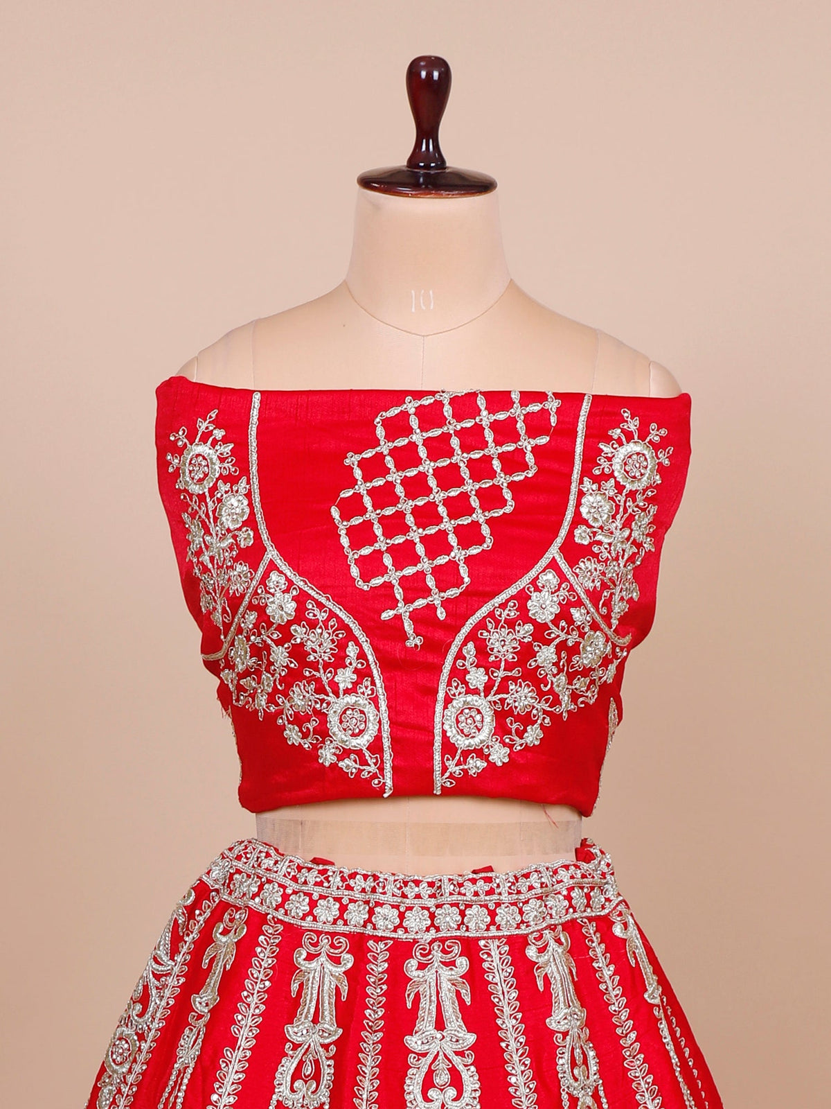MyFashion KLS-2067 Crimson Aura Jarkan Embroidered Silk Lehenga