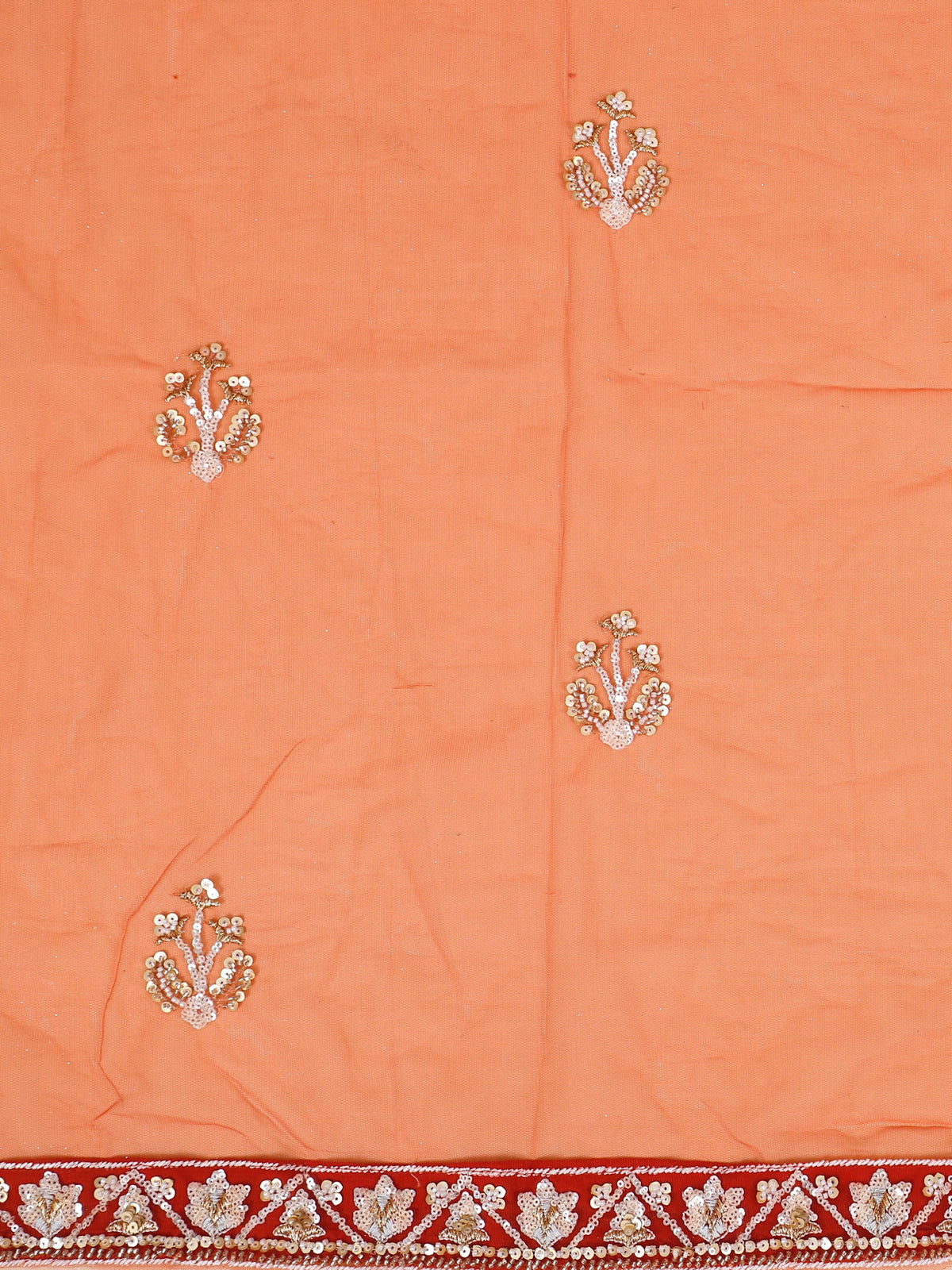 MyFashion KLS-2073 Rust Orange Designer Net Lehenga