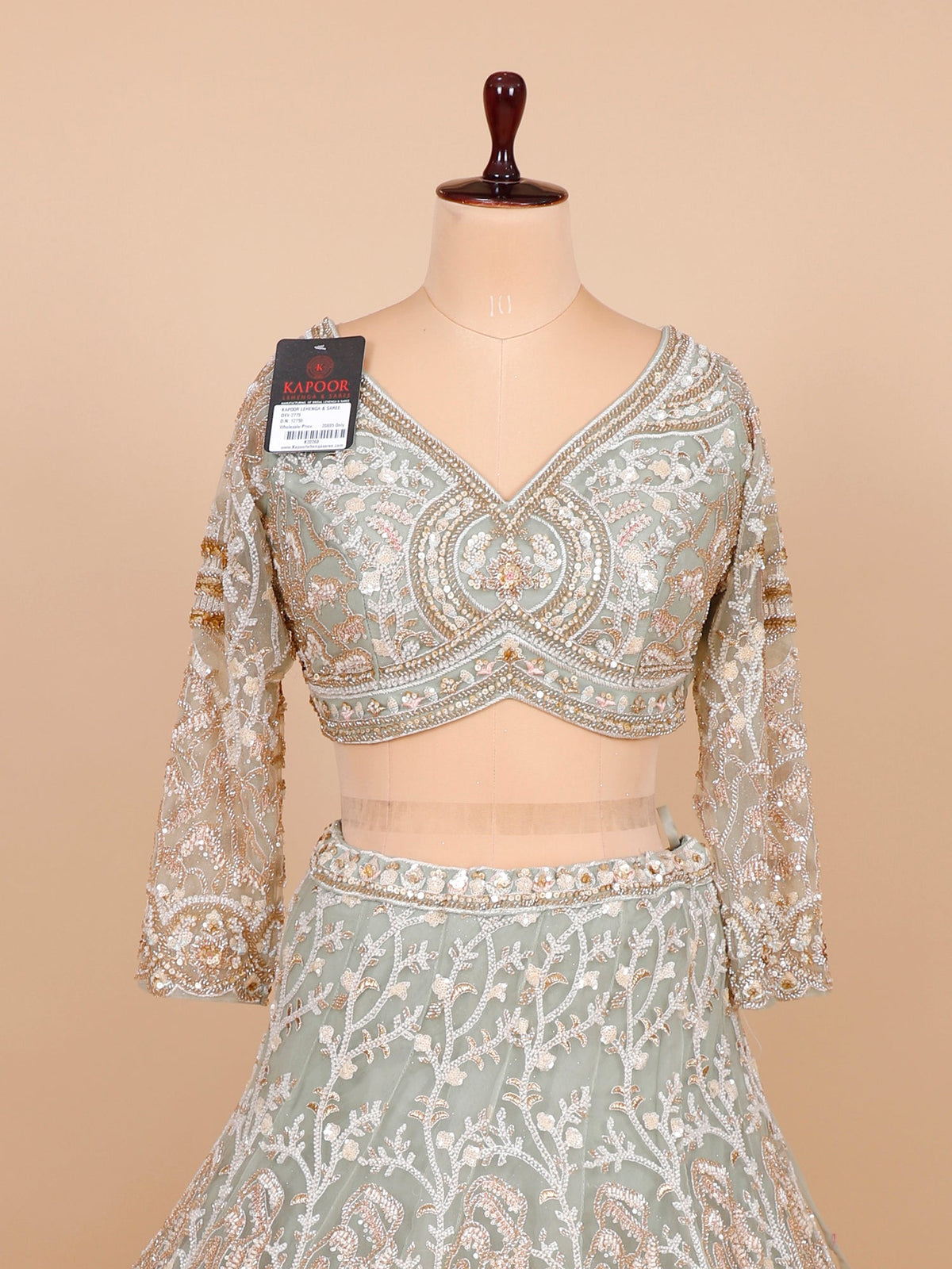 MyFashion KLS-2074 Cloud Shade Net Lehenga With Handcrafted Beads Work