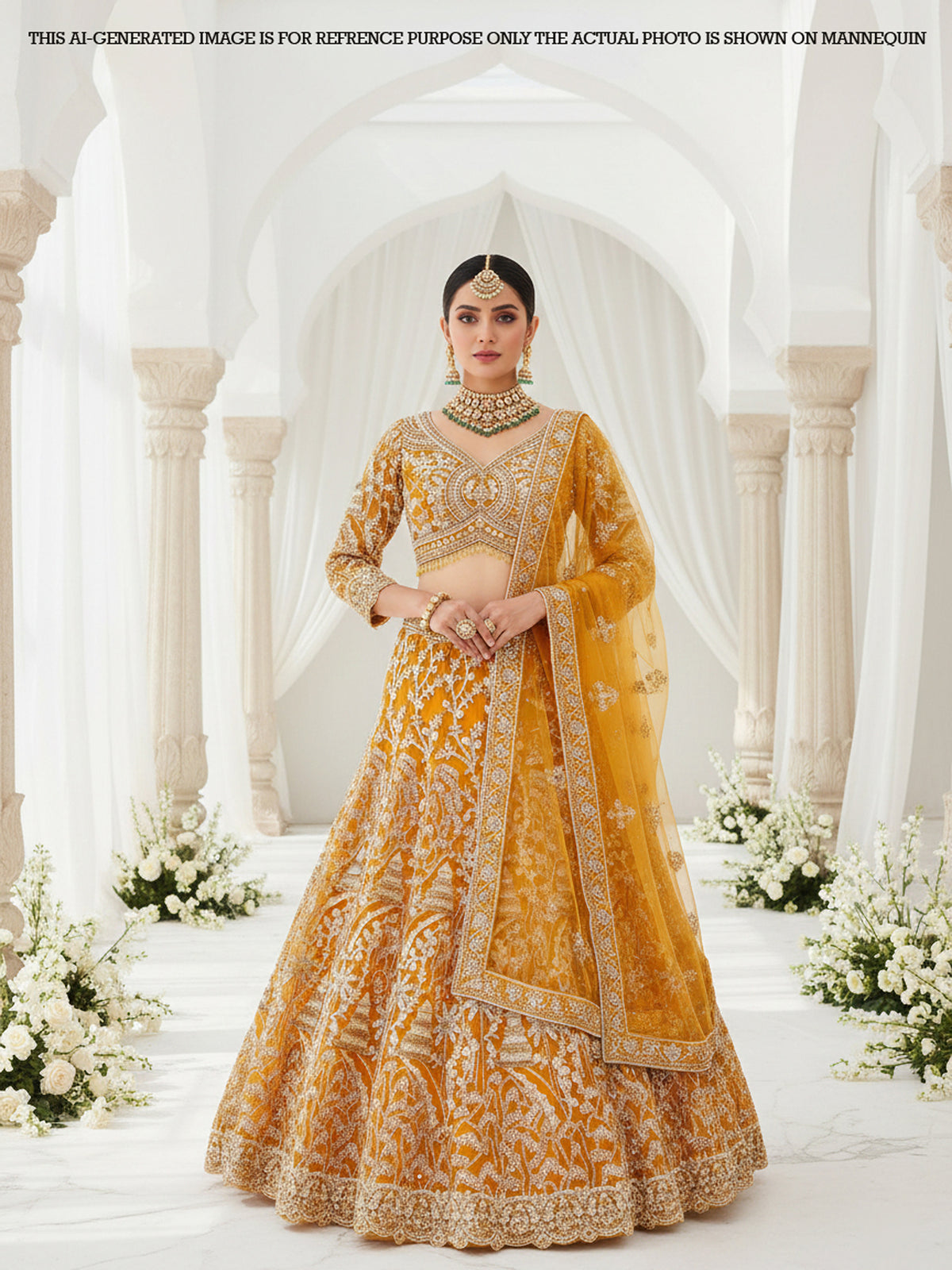 MyFashion KLS-2075 Pastel Yellow Net Lehenga With Beads & Sequence Jarkan