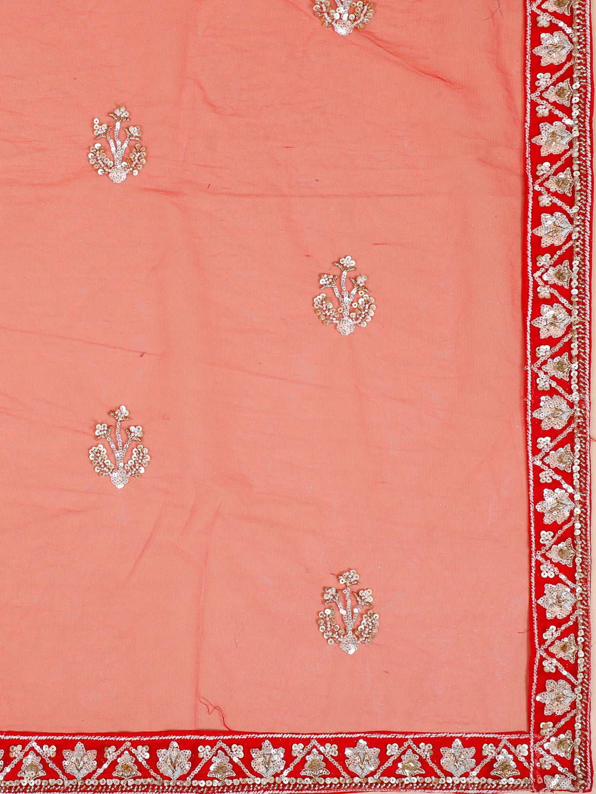 MyFashion KLS-2076 Crimson Red Designer Net Lehenga