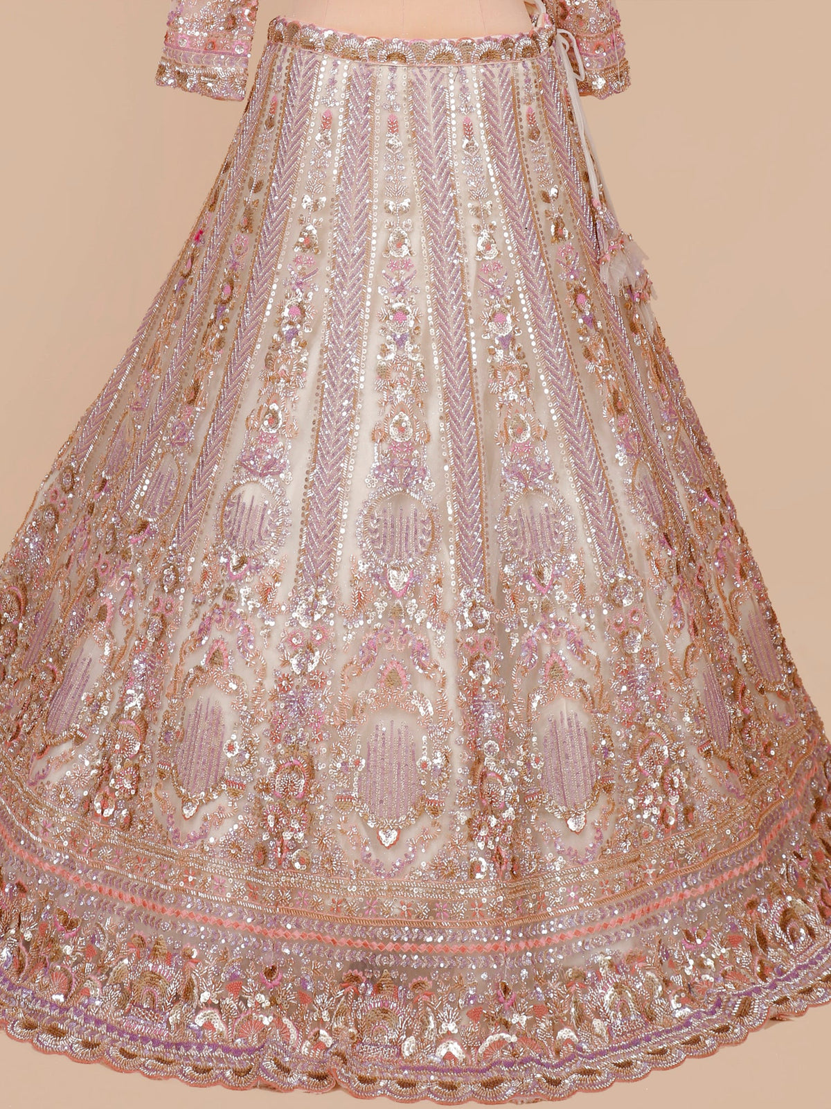 MyFashion KLS-2079 Orchid Blossom Net Lehenga With Diamond Jarkan