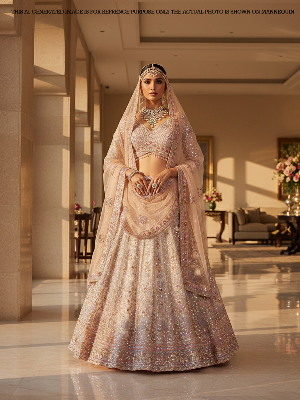 MyFashion KLS-2079 Orchid Blossom Net Lehenga With Diamond Jarkan