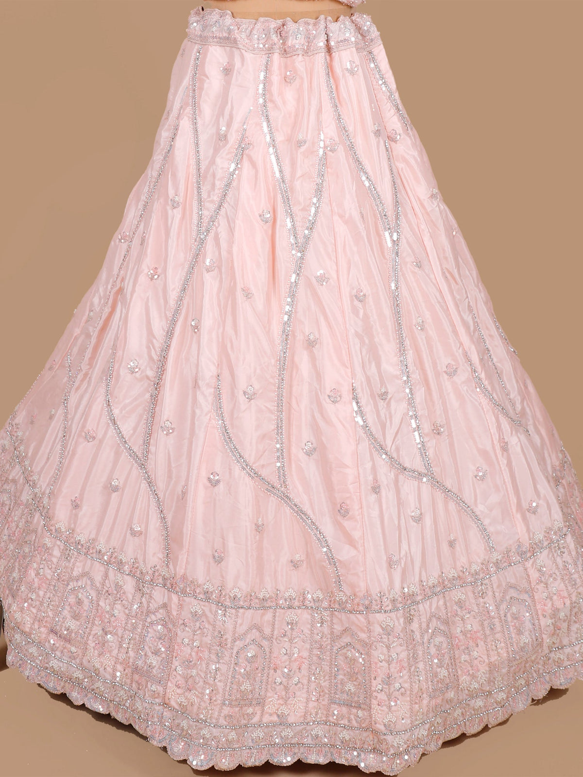 MyFashion KLS-2081 Jimmy Choo Rose Crystal Sequence Beads Lehenga