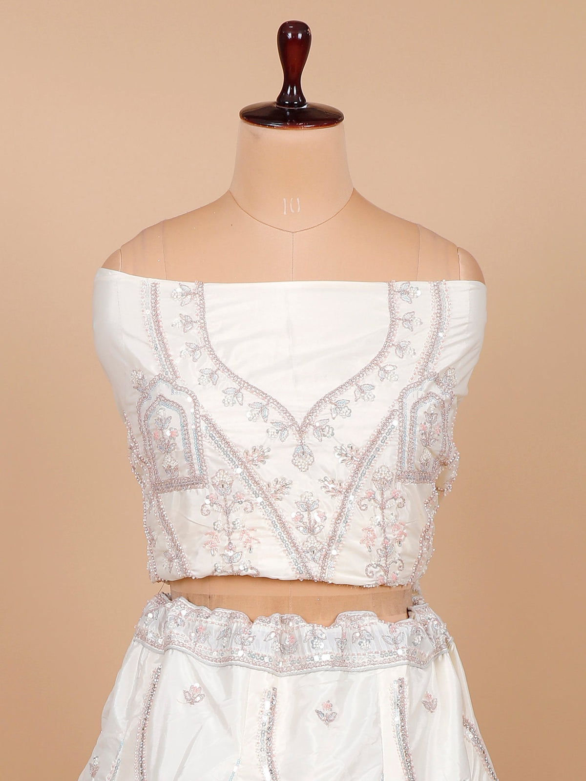 MyFashion KLS-2084 Moonlight White Crystal-Glow Sequence Lehenga