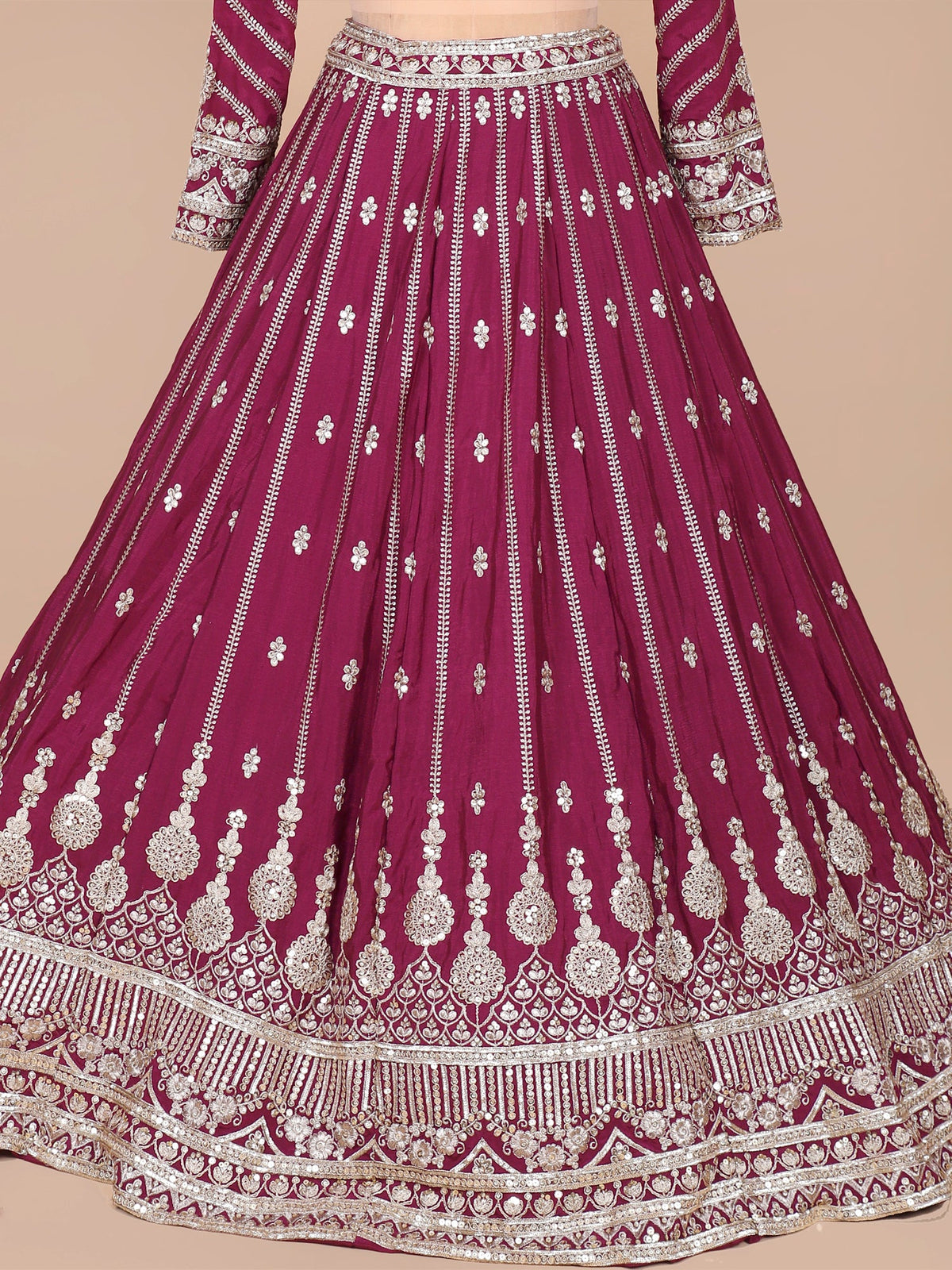 MyFashion KLS-2098 Maroon Majesty Silk Thread & Sequence Lehenga