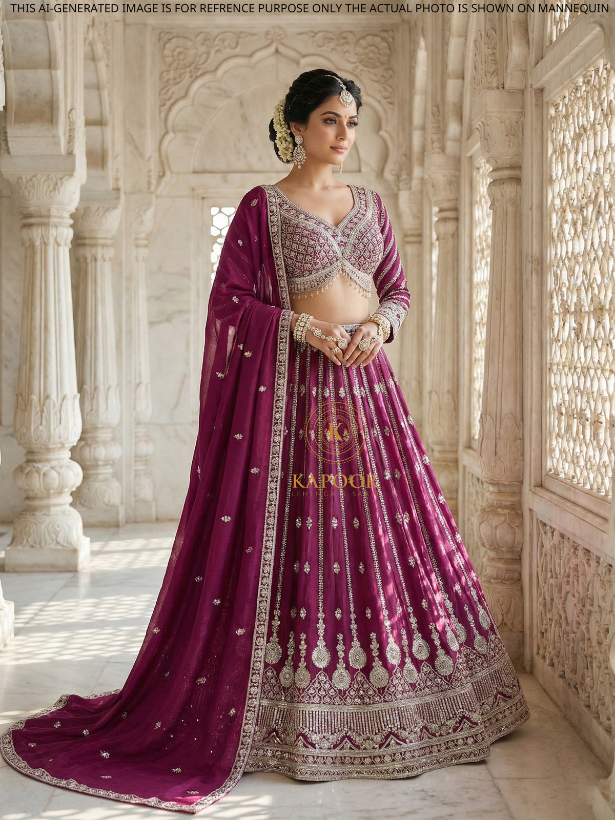 MyFashion KLS-2098 Maroon Majesty Silk Thread & Sequence Lehenga