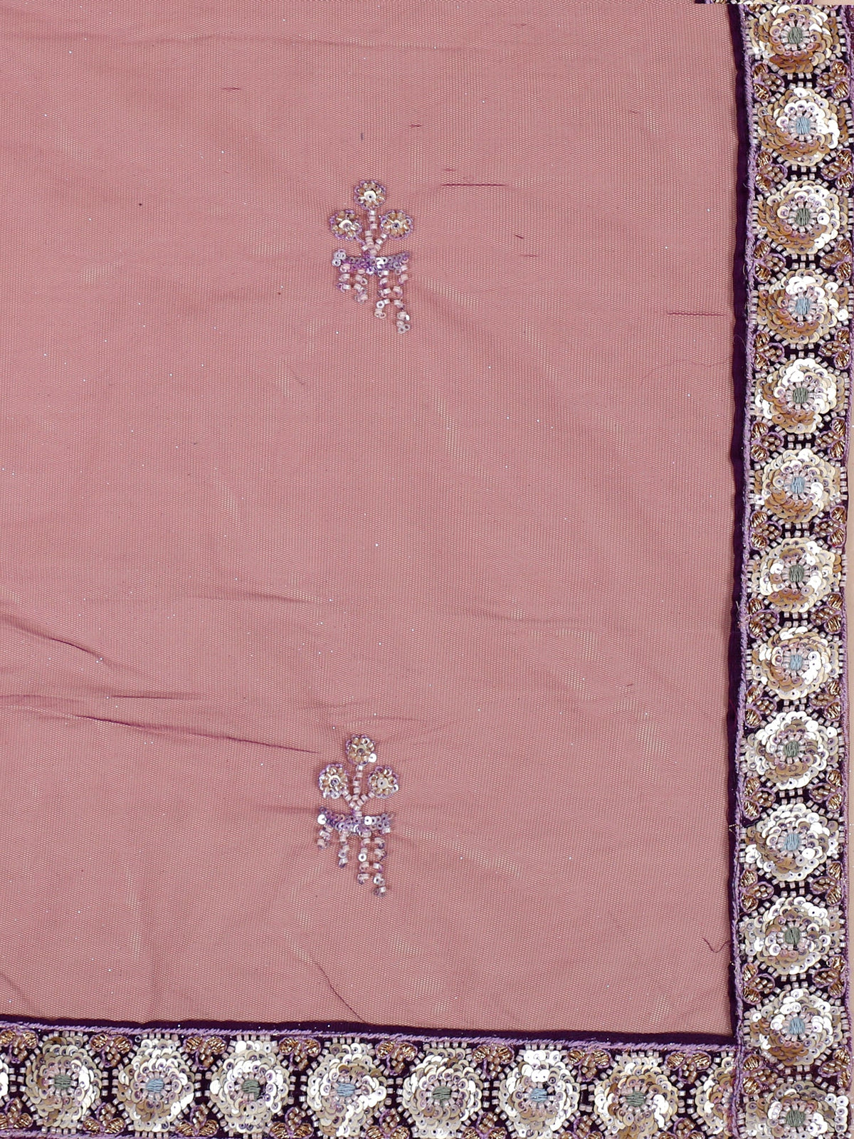 MyFashion KLS-2100 Purple Crystal Bloom Lehenga With Jarkan & Beads