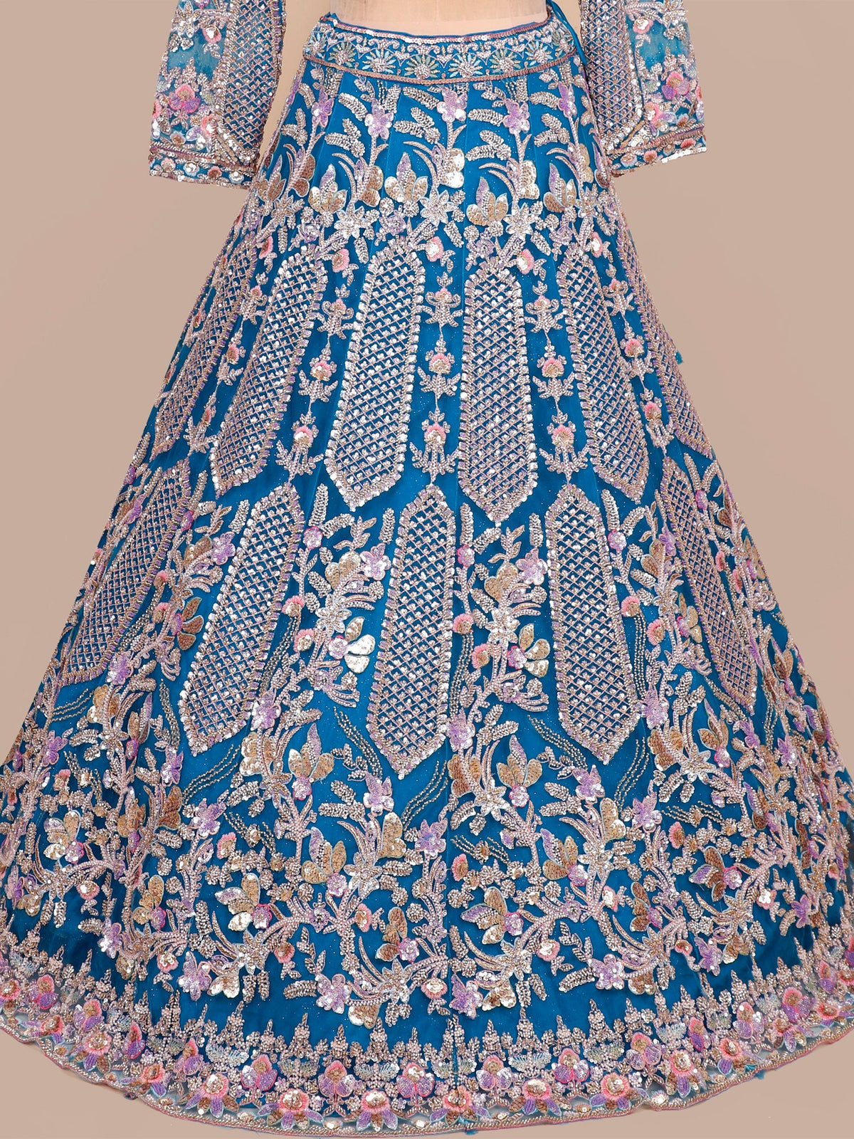 MyFashion KLS-2102 Blue Ocean Royale Sequence & Beads Lehenga