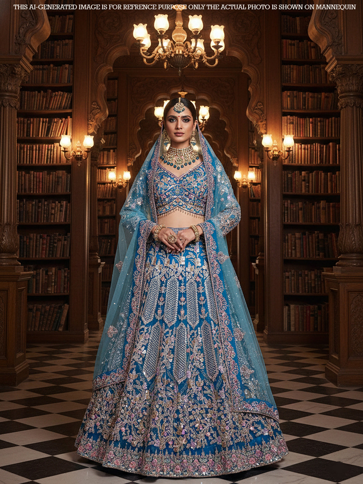 MyFashion KLS-2102 Blue Ocean Royale Sequence & Beads Lehenga