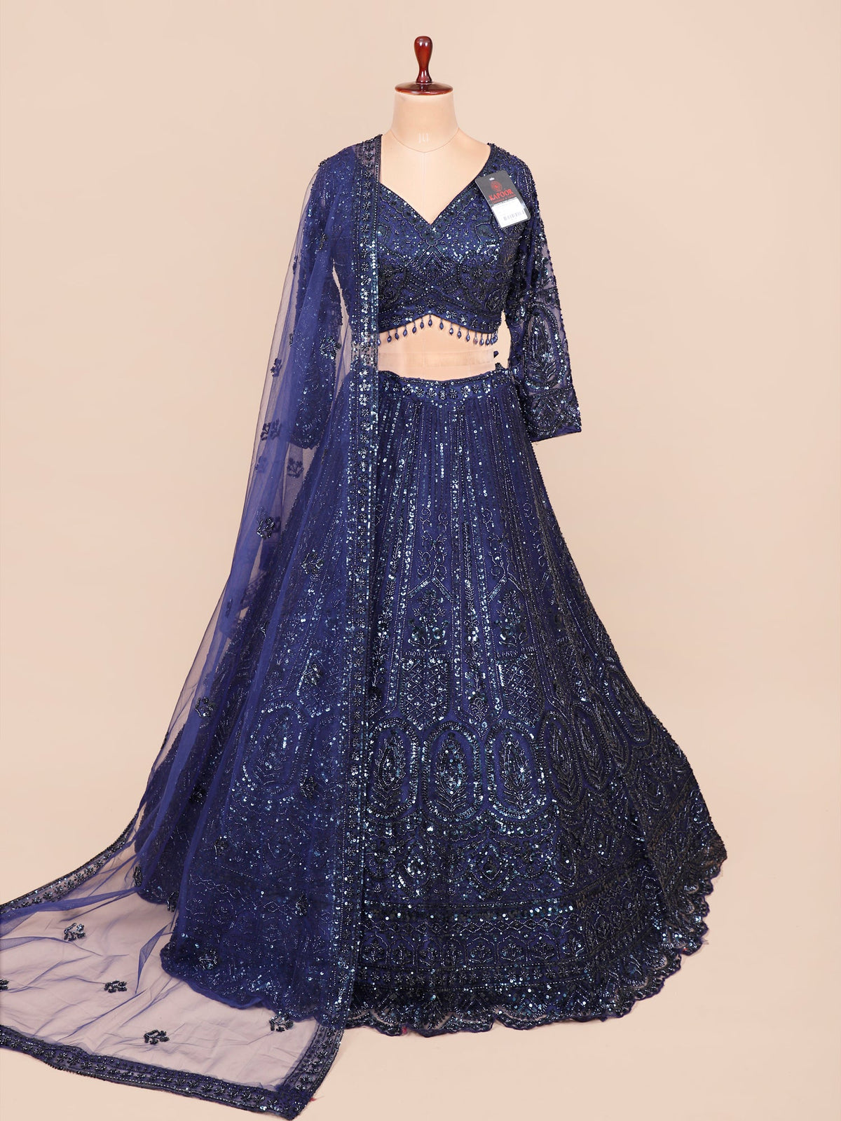 MyFashion KLS-2104 Navy Majestic Stardust Beads Lehenga