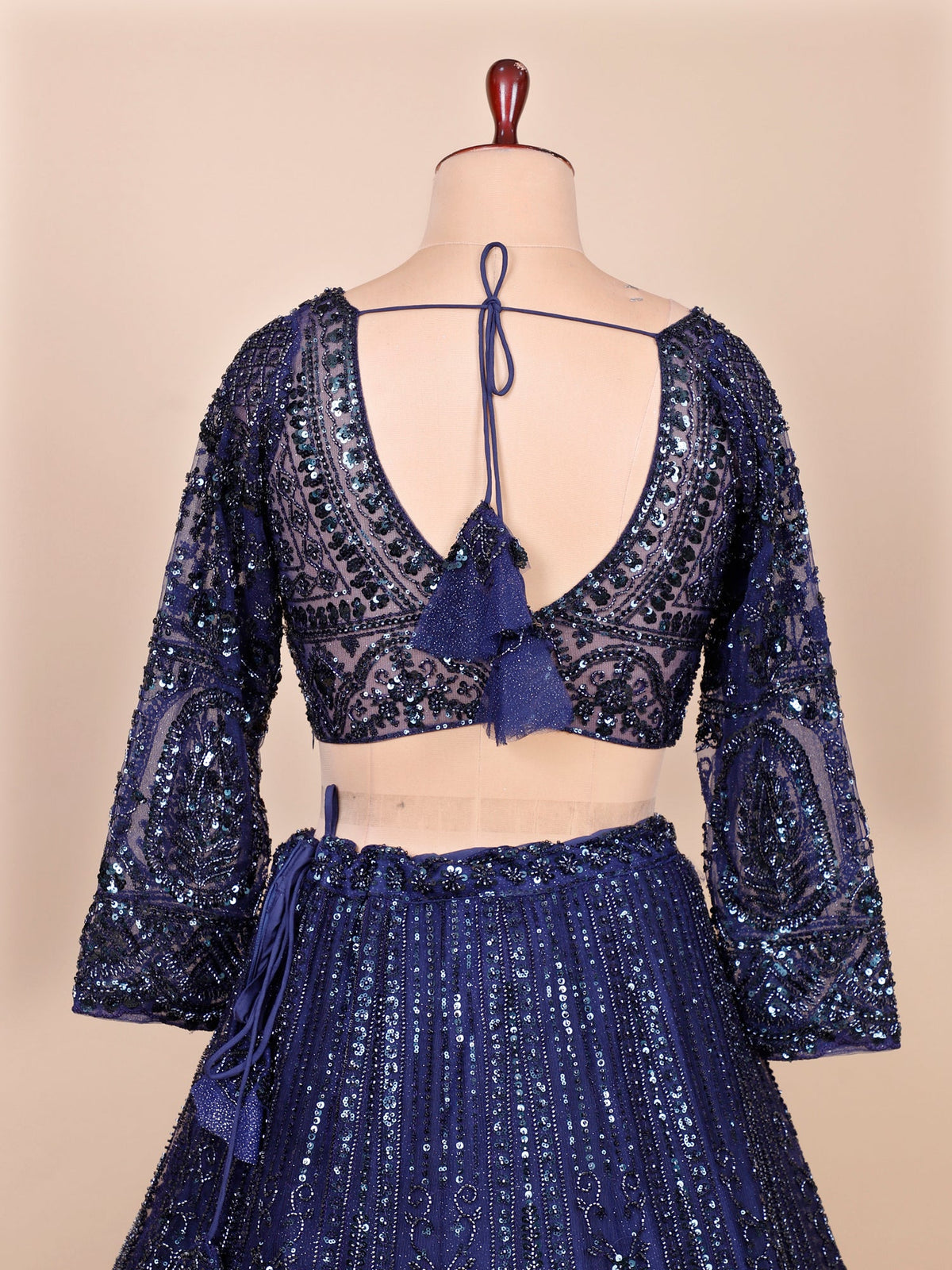 MyFashion KLS-2104 Navy Majestic Stardust Beads Lehenga