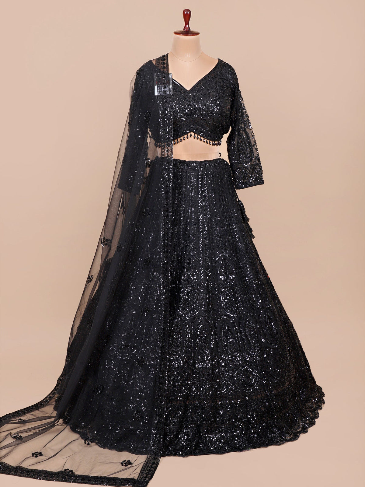 MyFashion KLS-2105 Black Ember Luxe Lehenga With Beads Sequence