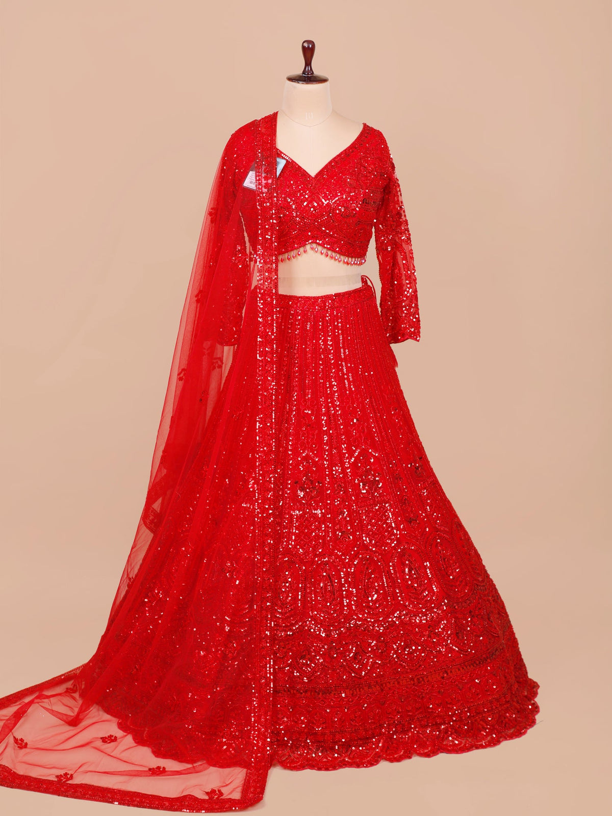 MyFashion KLS-2106 Red Royale Flame Lehenga With Sequence