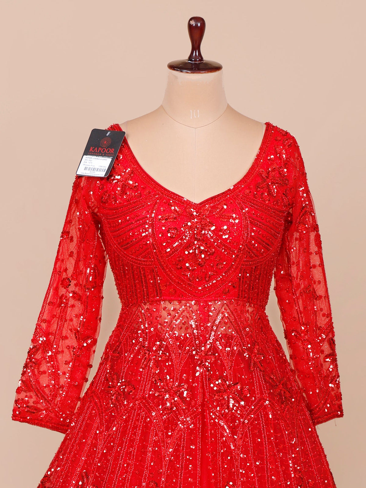 MyFashion KLS-2107 Red Empire Sequence Beads Lehenga