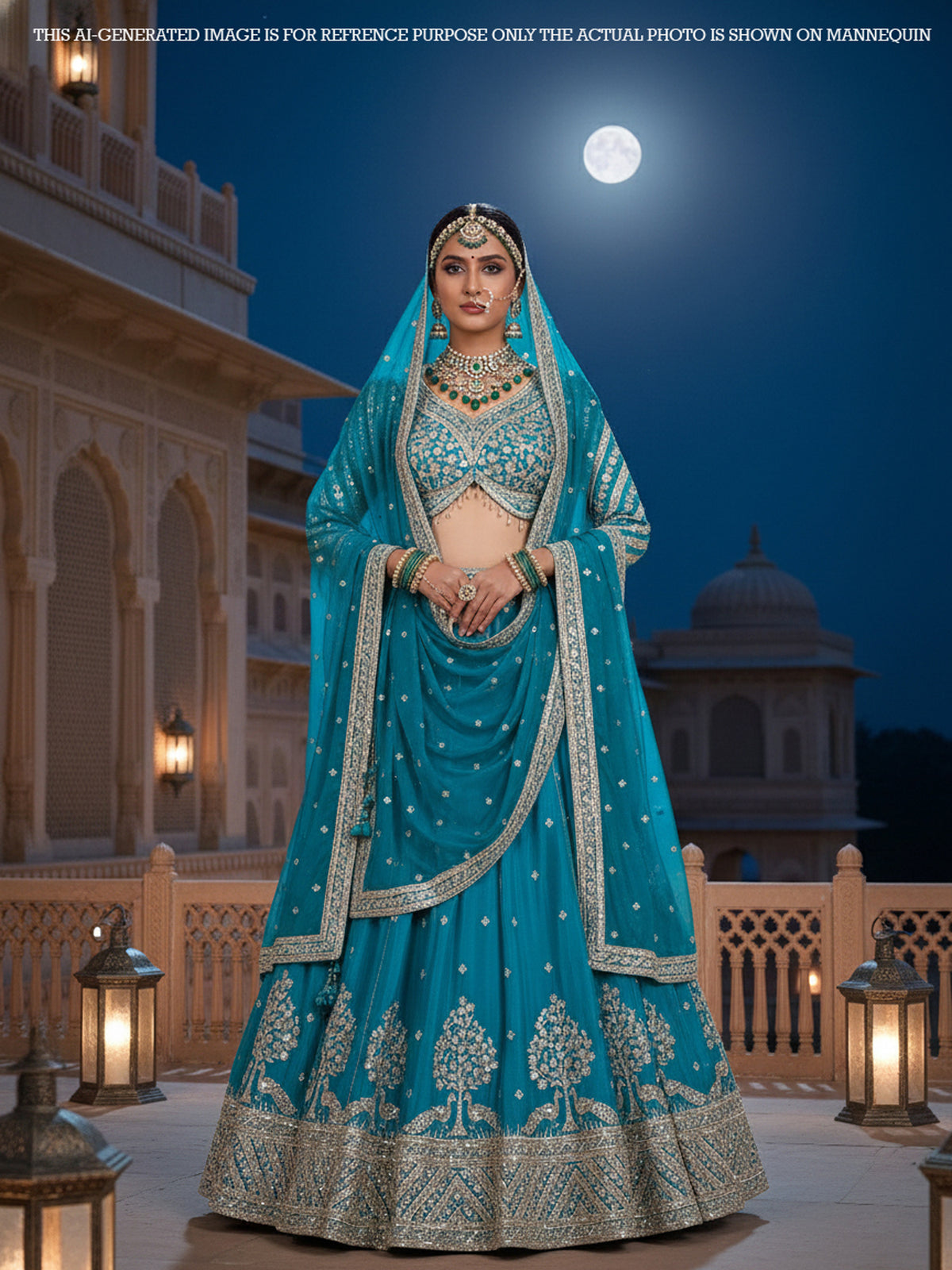 MyFashion KLS-2110 Blue Opulent Embroidery & Shine Lehenga
