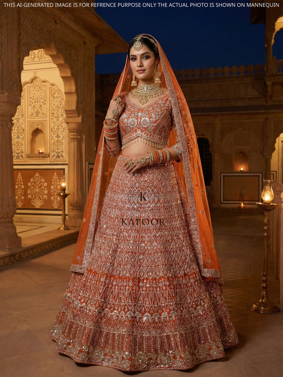 MyFashion KLS-2120 Dusty Orange Sunset Lehenga With Sequence & Beads