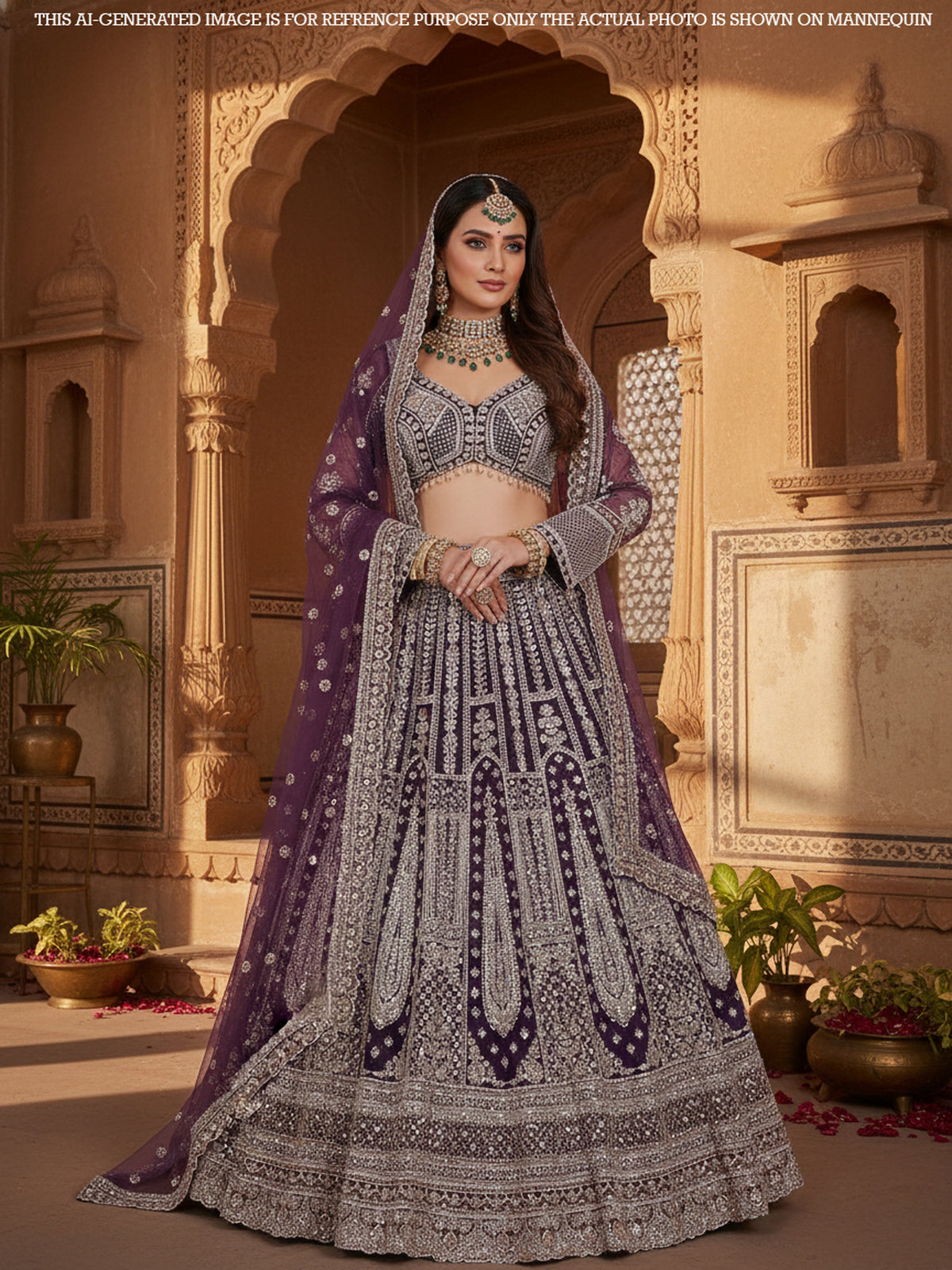 MyFashion KLS-2131 Wine Majestic Ember Jarkan Sequence Designer Lehenga
