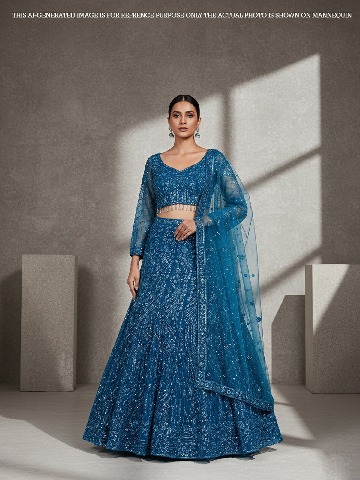 MyFashion KLS-2133 Royal Blue Midnight Throne Jarkan Sequence Lehenga