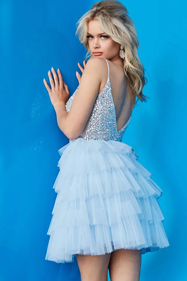 Jovani -22604 Ruffled Tiered A-Line Cocktail Dress