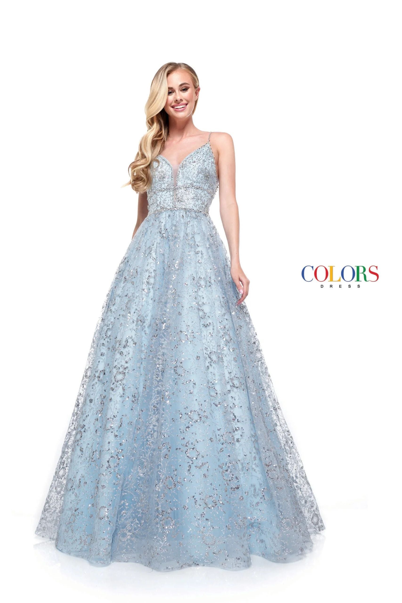 Colors Dress -2288 Beaded Bodice Sequin Ballgown