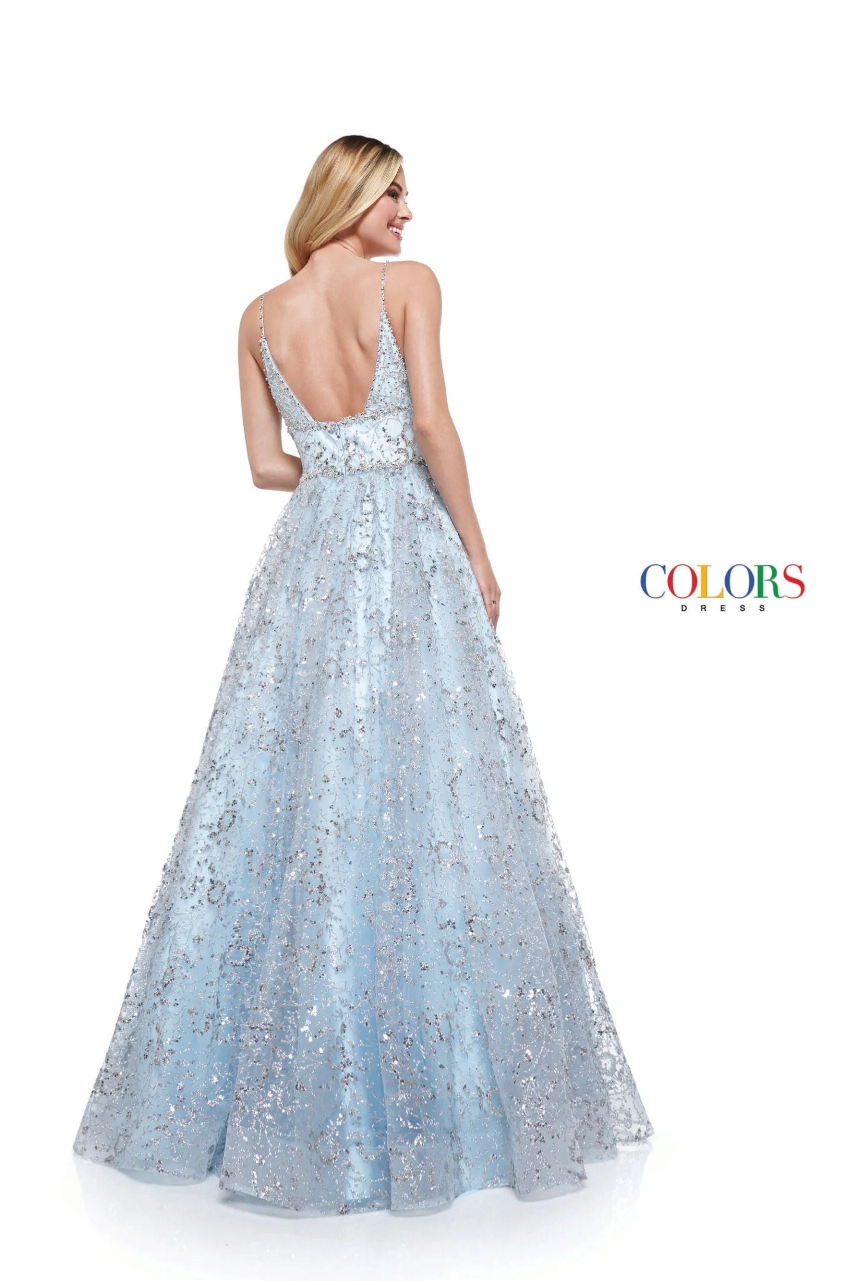 Colors Dress -2288-1 Beaded Bodice Sequin Ballgown